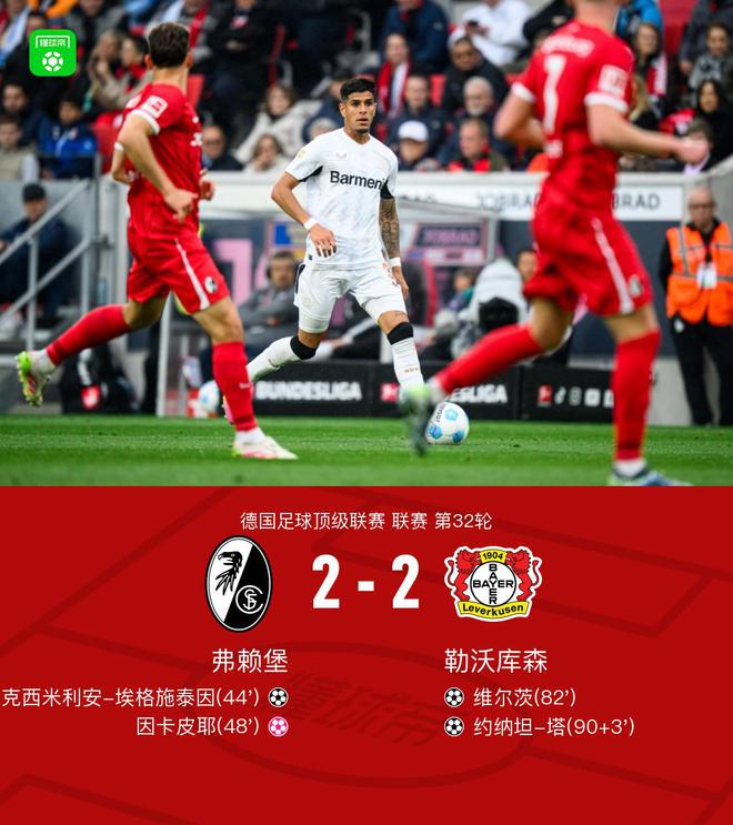 勒沃勝弗賴堡，拜仁奪冠；維爾茨進球，塔絕平。